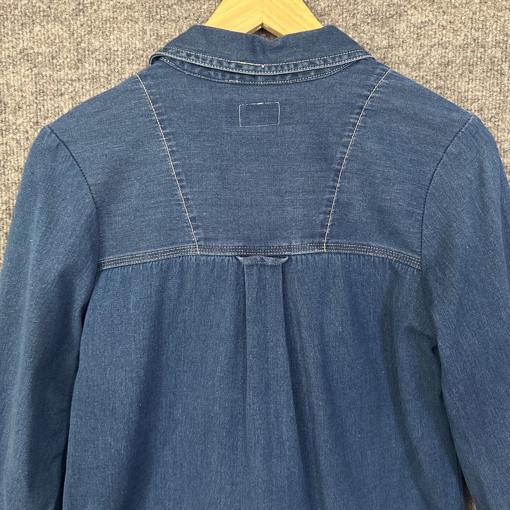 Urban Renewal Vintage Shirt Womens‎ S /XS  Blue Prairie Casual Boho Denim Top - Picture 8 of 14